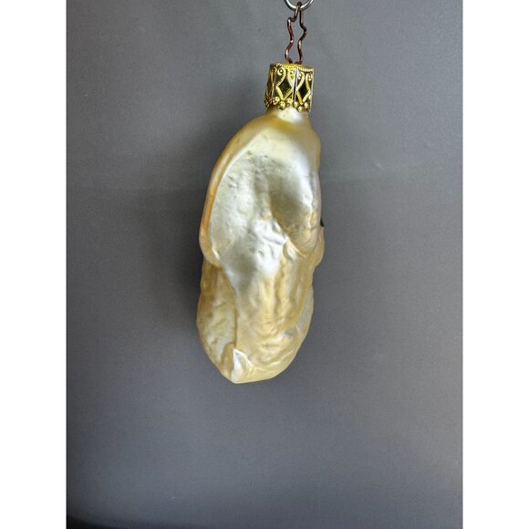 Inge-Glas Blown Glass Bunny Ornament With Carrot Pearlized 4" Germany - Picture 5 of 5